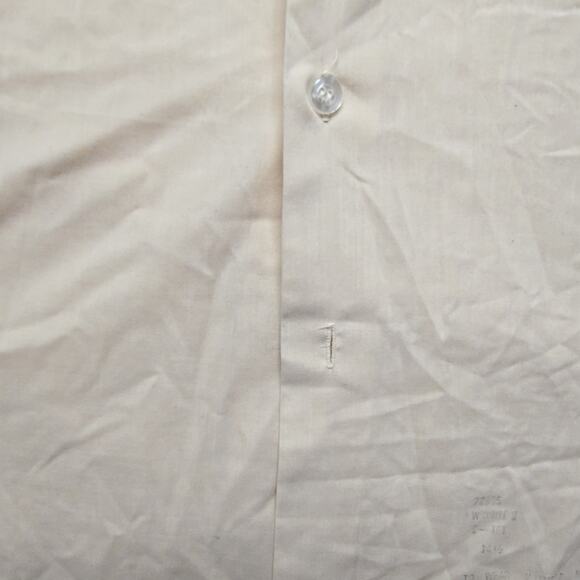 Vintage Sears Perma Prest Beige Short Sleeve Shirt 14 1/2 Men's Small Button Up - Picture 6 of 10
